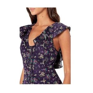 Free People Violet Visions Corduroy Floral Romper